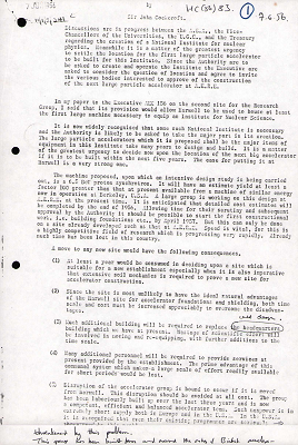 On the creation of a National Institute for Nuclear Physics (1956)