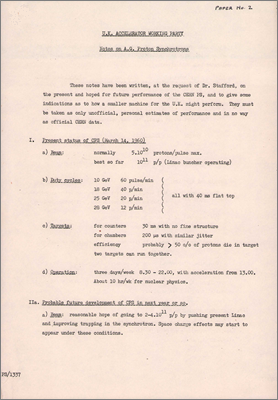 Notes on AG Proton Synchrotrons (Hine, Paper no.2, 16 March 1960)