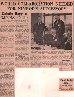 Various press clippings following open week compiled by Bernard Loach