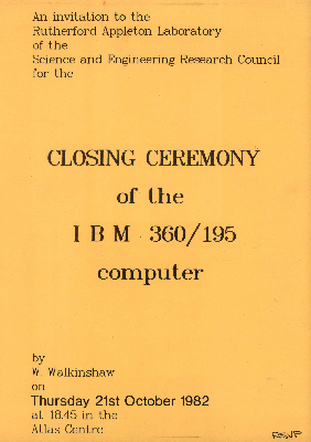 Invitation to the closing ceremony