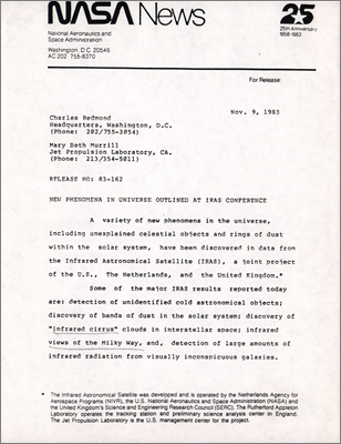 NASA News Release (9 November 1983)