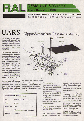 Upper Atmosphere Research Satellite (UARS), Microwave Limb Sounder (MLS) and Improved Stratospheric and Mesopheric Sounder (ISAMS)