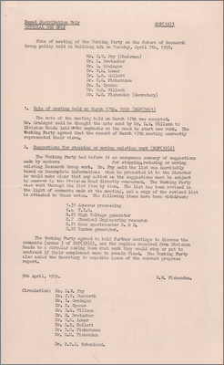 RGP(59)3: Note of the meeting held in B424 (7 April 1959)