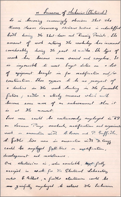 Handwritten note from Gordon ? and reply from Peter Bowles concerning the need for increased staffing levels in the Machine Engineering Electrical Sections (11 March 1965)