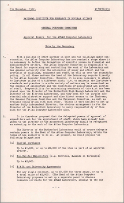 NI/GP/62/35 Approval powers for the Atlas Computer Laboratory (7 November 1962)
