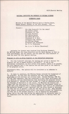 NI-61-00 Special Meeting, Charles House, Regent Street (30 January 1961)