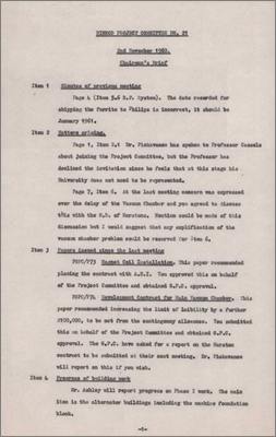 PSPC/B21 Chairman's briefing notes (2 November 1960)