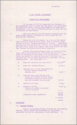 PSPC/P44 Magnet coil developments (Increase in costs at MetroVick due to manufacture of specialist tools, connectors and transport cradles, 29 May 1959)