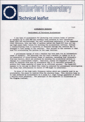 C12 Accelerator Research: Development of Valveless Accelerators