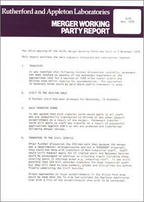 Merger Working Party report (16 November 1979)