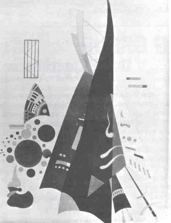 Part of an abstract painting which hangs in the Data Preparation Room