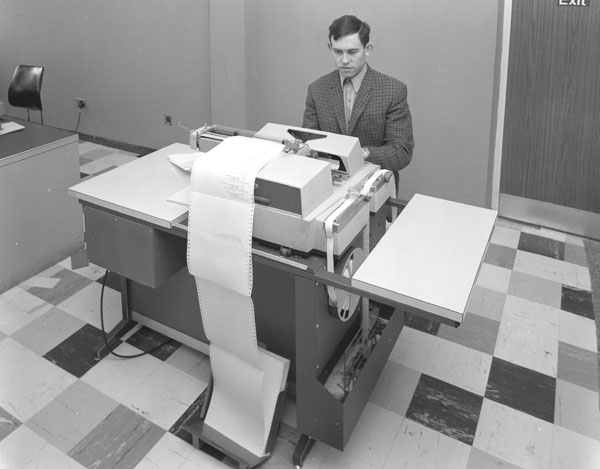 University user punching paper tape